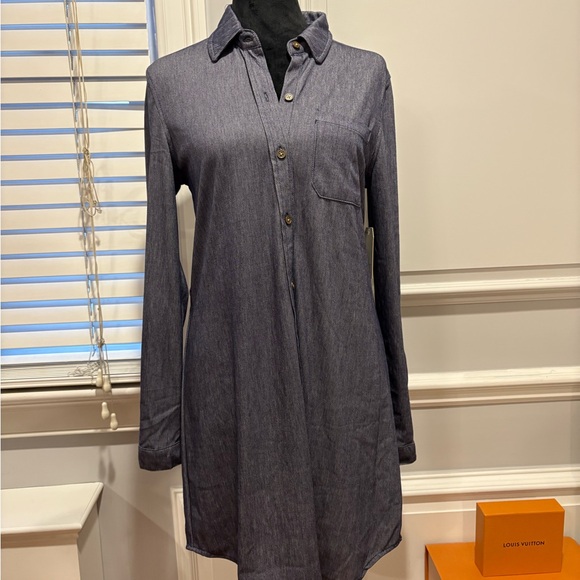 Passport Button-Up Denim Dress Top - Picture 7 of 8